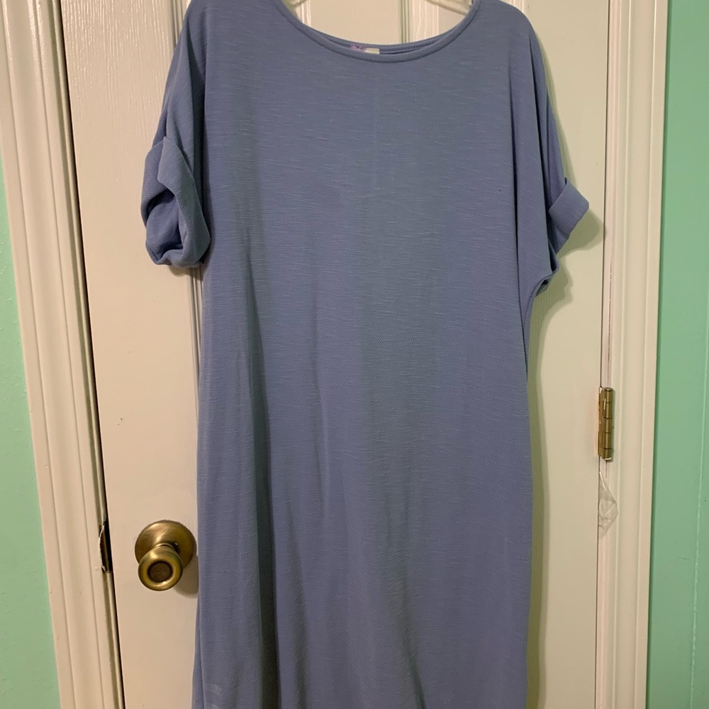 Blue knee length dress